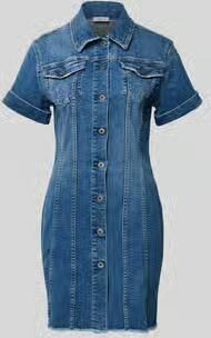 Liu Jo White Denimjurk met franjeszoom en knoopsluiting