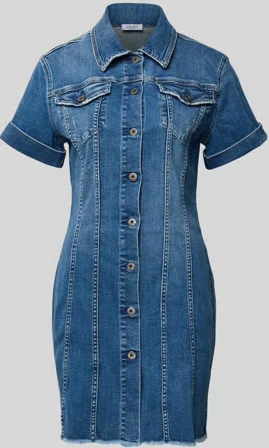 Liu Jo White Denimjurk met franjeszoom en knoopsluiting - Foto 2