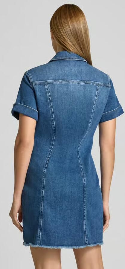 Liu Jo White Denimjurk met franjeszoom en knoopsluiting - Foto 3