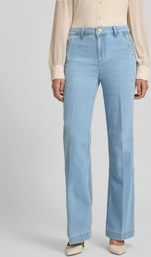 Liu Jo White Flared Jeans met steekzakken en knopen - Foto 3