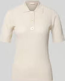 Liu Jo White Gebreid shirt met polokraag en knoopsluiting