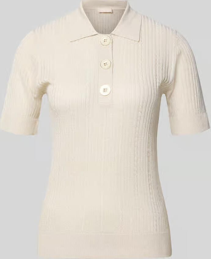 Liu Jo White Gebreid shirt met polokraag en knoopsluiting - Foto 2