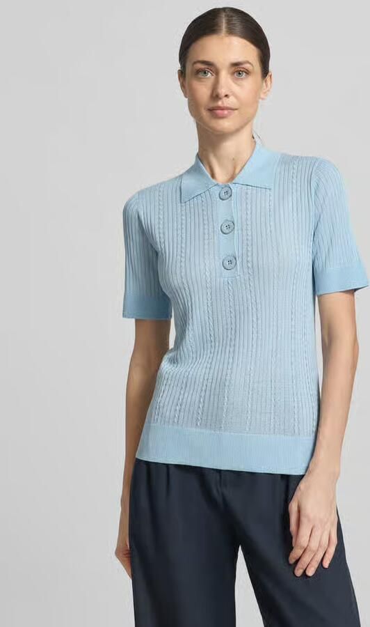 Liu Jo White Gebreid shirt met polokraag en knoopsluiting - Foto 3