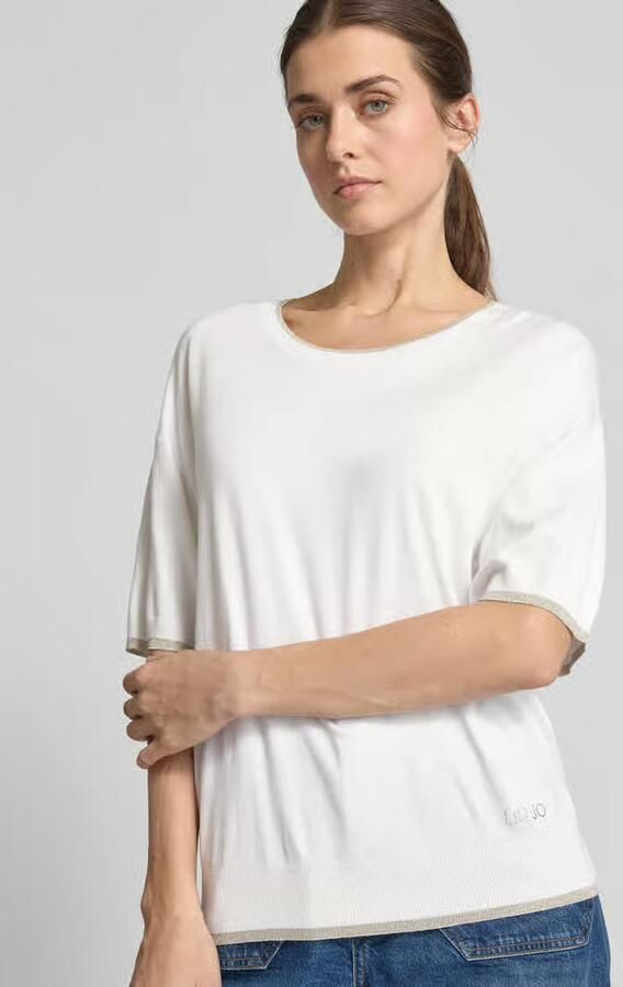 Liu Jo White Gebreide pullover met ronde hals