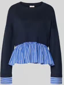 Liu Jo White Gebreide pullover van viscosemix in 2-in-1-look