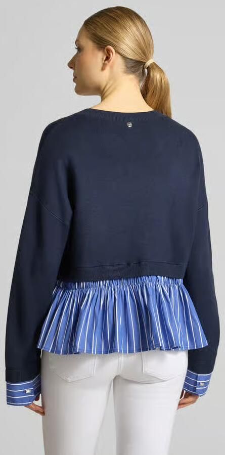 Liu Jo White Gebreide pullover van viscosemix in 2-in-1-look - Foto 2