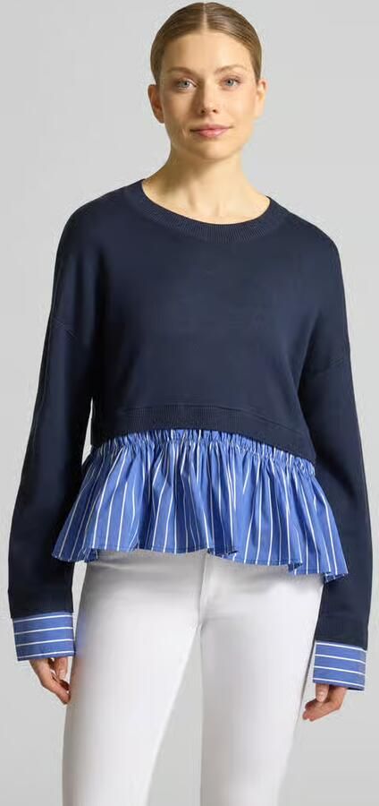 Liu Jo White Gebreide pullover van viscosemix in 2-in-1-look - Foto 3