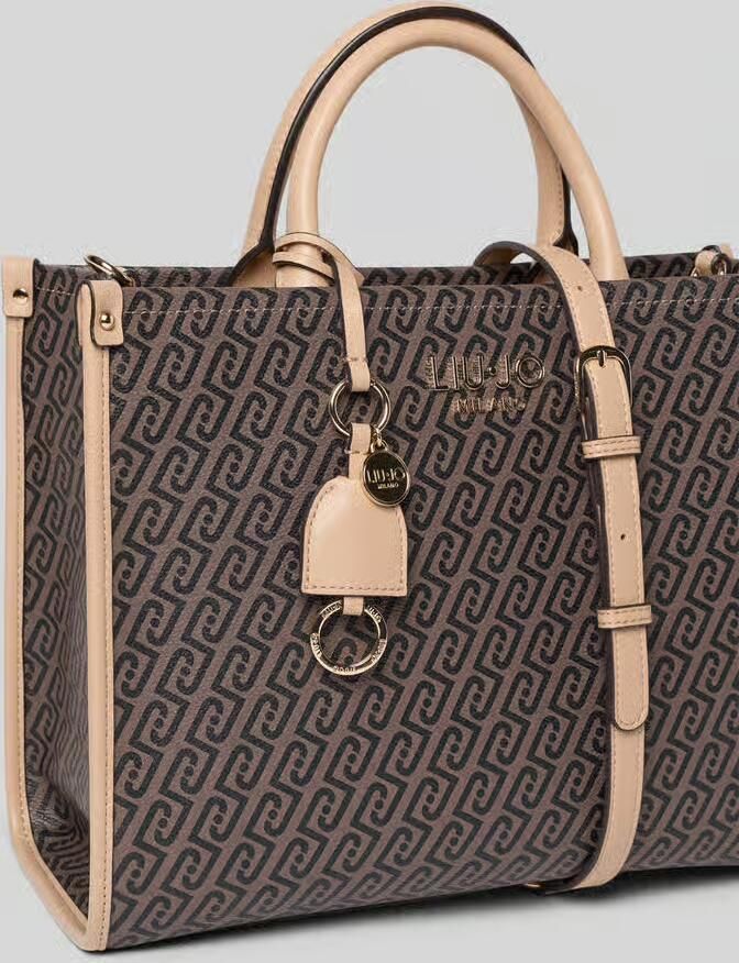 Liu Jo White Handtas met logo-applicatie in leerlook