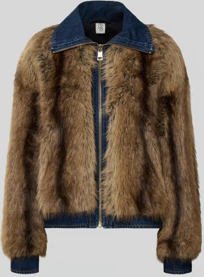 Liu Jo White Jack met imitatiebont model 'GIUBBINO DENIM SOFT'