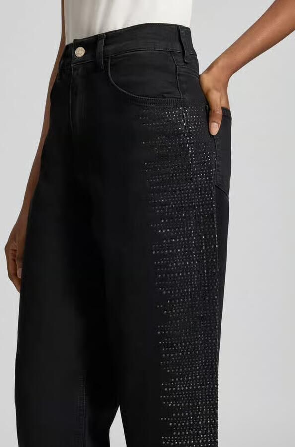 Liu Jo White Jeans van katoenmix met strass-steentjes