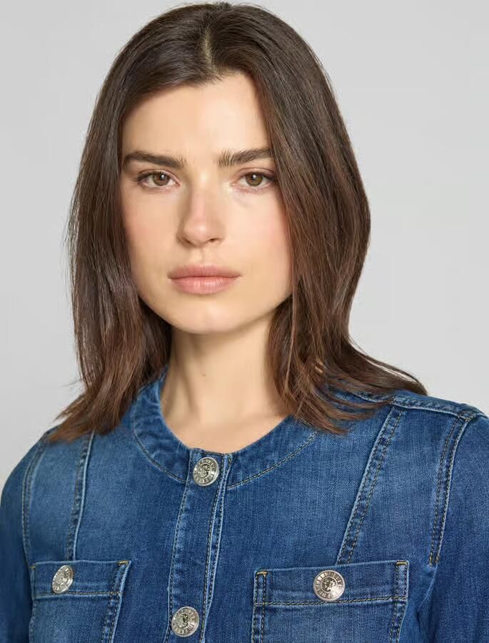 Liu Jo White Jeansjack met ronde hals