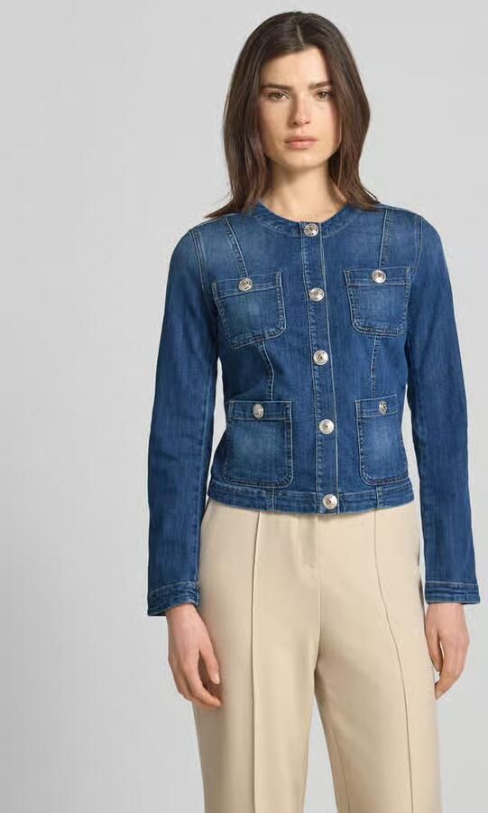 Liu Jo White Jeansjack met ronde hals - Foto 4