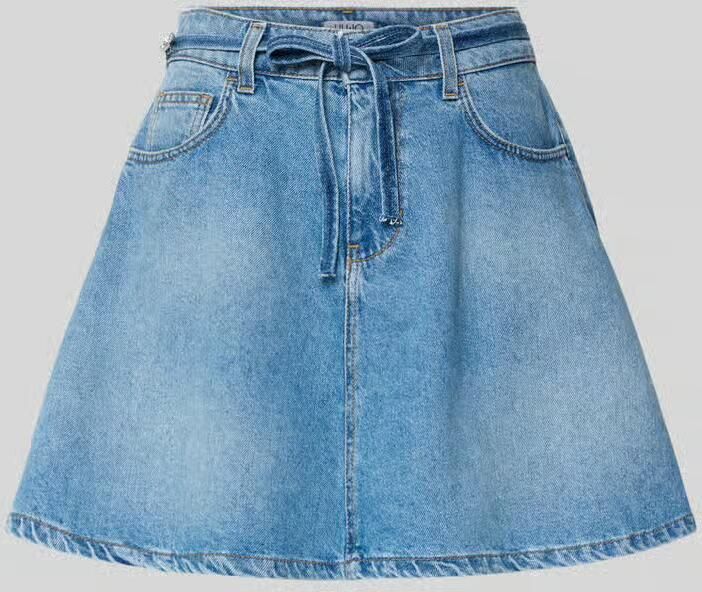 Liu Jo White Jeansrok van katoen met strikceintuur - Foto 2