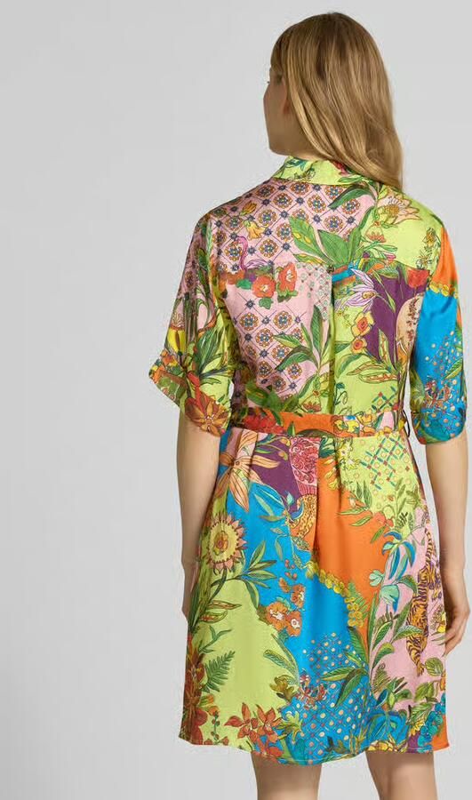 Liu Jo White Knie-lange overhemdjurk van viscose met strikceintuur