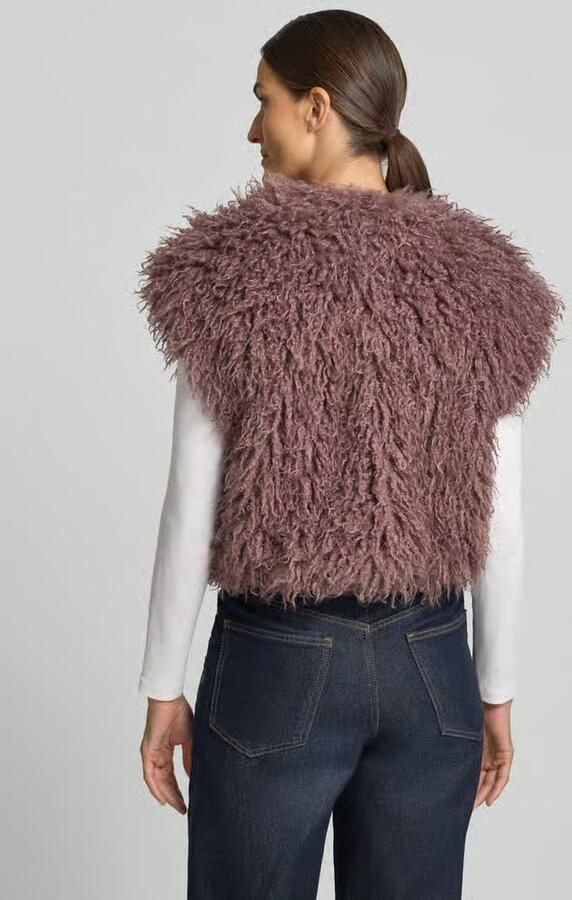 Liu Jo White Kort bodywarmer van imitatiebont model 'GILET' - Foto 3