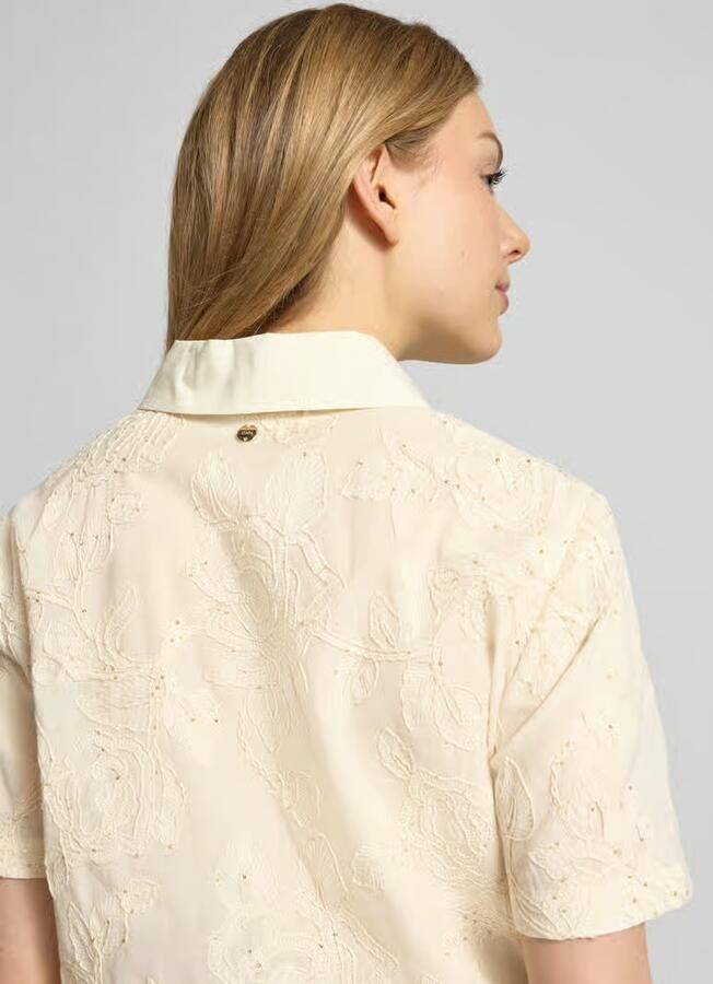 Liu Jo White regular fit blouse met stitchings en pailletten - Foto 5