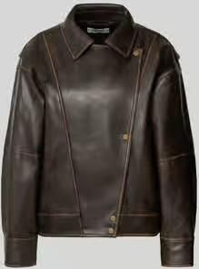 Liu Jo White Regular fit jack in leerlook met platte kraag