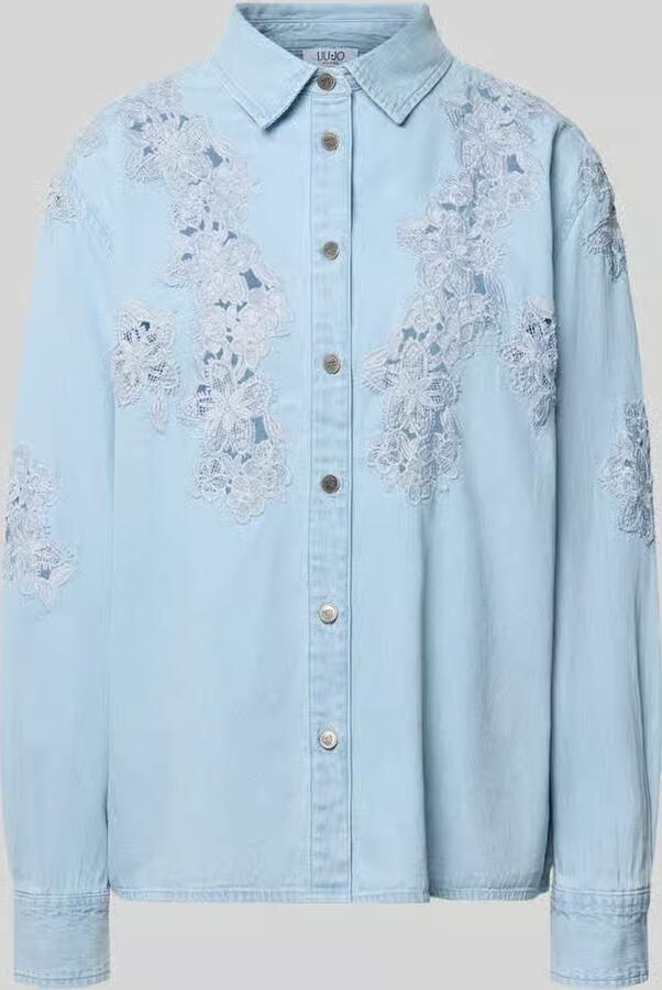 Liu Jo White regular fit jeansblouse met stitchings - Foto 2
