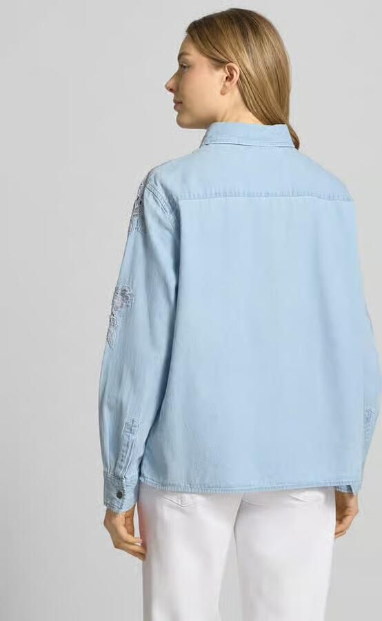 Liu Jo White regular fit jeansblouse met stitchings - Foto 3
