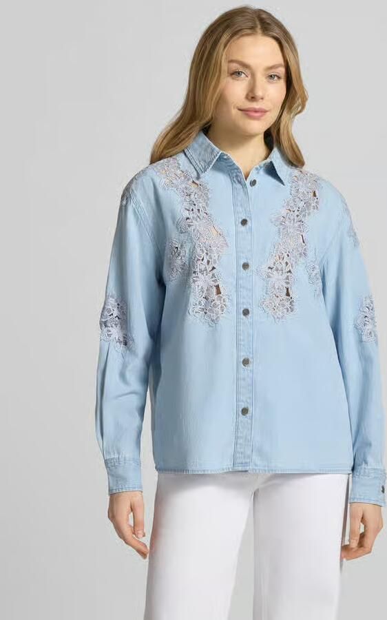 Liu Jo White regular fit jeansblouse met stitchings - Foto 2