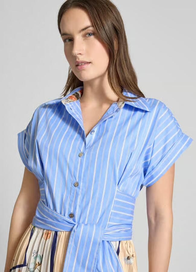 Liu Jo White Regular fit midi-jurk met sierstrik - Foto 2