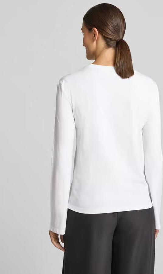 Liu Jo White Regular fit shirt met lange mouwen met labelstitching
