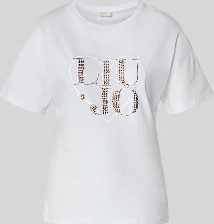 Liu Jo White regular fit T-shirt met strass-steentjes - Foto 2