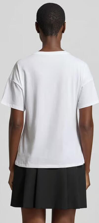 Liu Jo White regular fit T-shirt met strass-steentjes