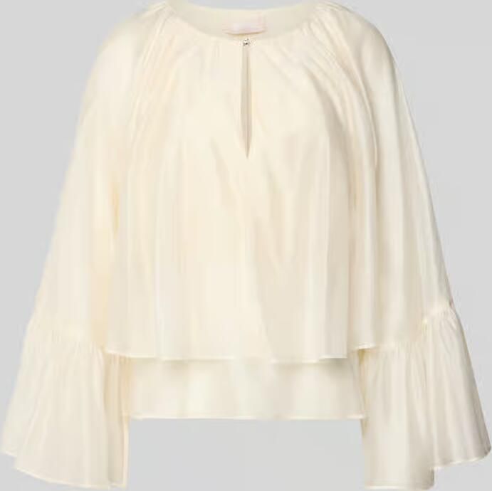 Liu Jo White relaxed fit blouse van lyocellmix met ruches - Foto 6
