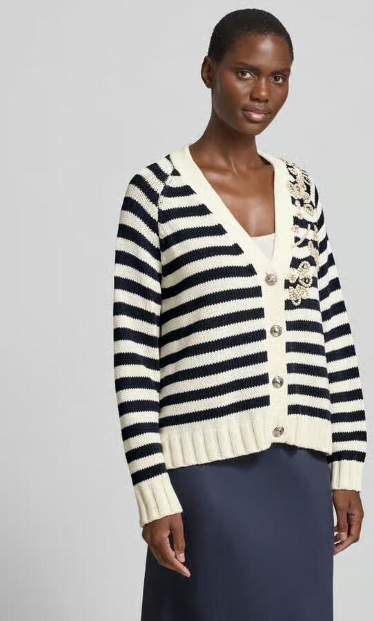 Liu Jo White relaxed fit cardigan met siersteentjes - Foto 4