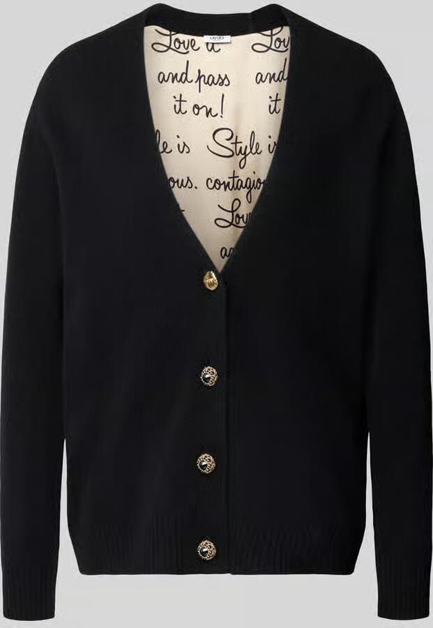Liu Jo White relaxed fit cardigan van pure wol model 'Maglia Aperta' - Foto 2