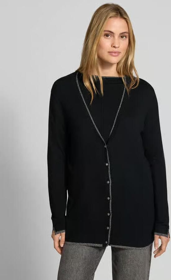 Liu Jo White relaxed fit cardigan van viscosemix model 'Aperta' - Foto 3