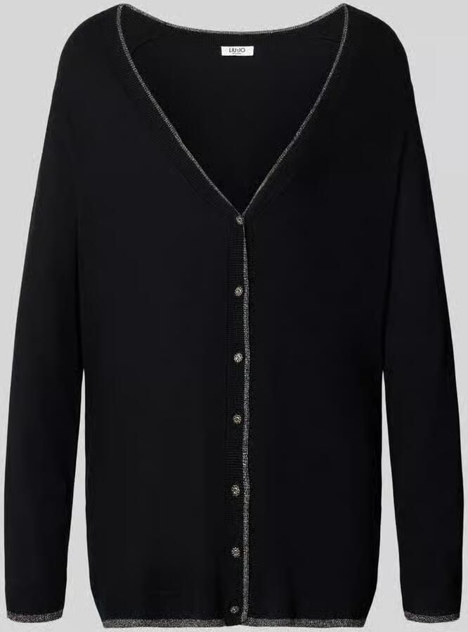 Liu Jo White relaxed fit cardigan van viscosemix model 'Aperta' - Foto 2