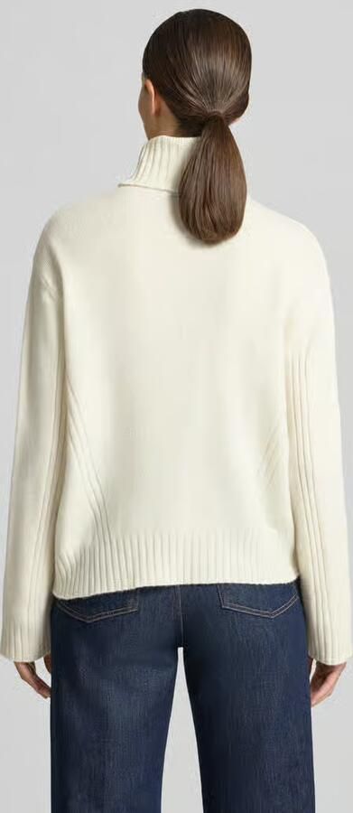 Liu Jo White relaxed fit coltrui van pure wol - Foto 3