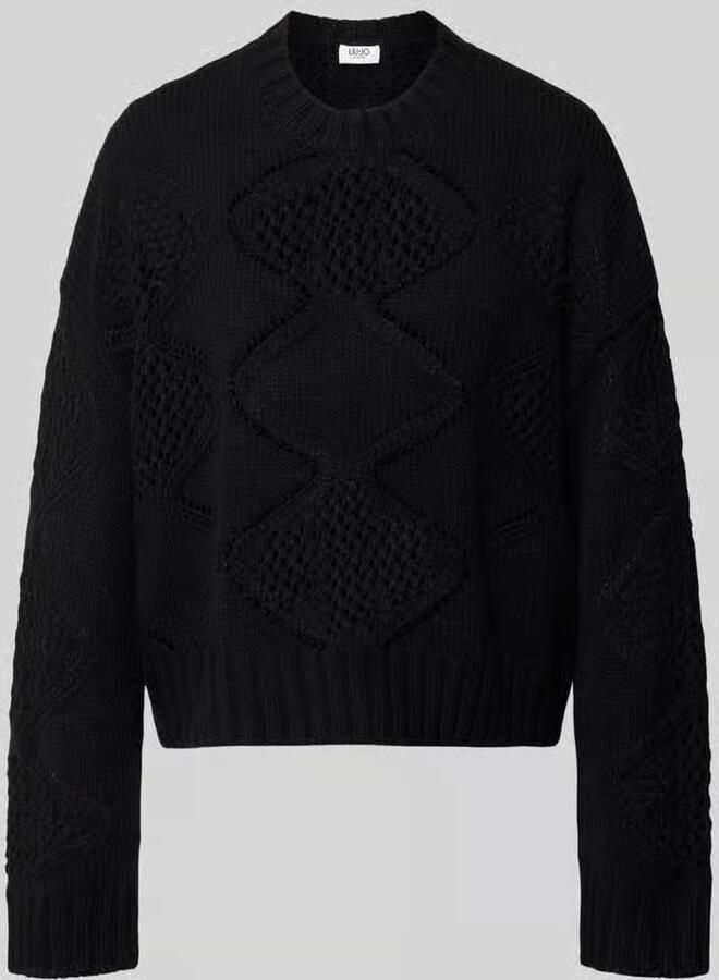 Liu Jo White relaxed fit gebreide pullover met wol