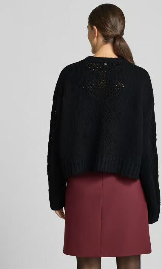 Liu Jo White relaxed fit gebreide pullover met wol - Foto 3