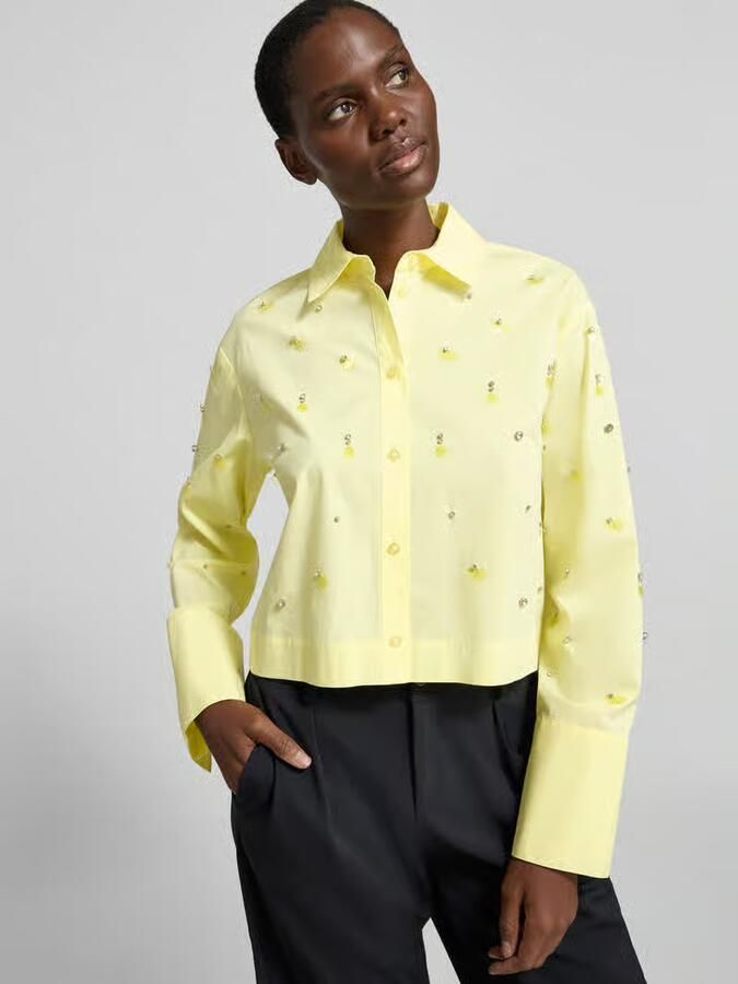 Liu Jo White relaxed fit overhemdblouse met all-over siersteentjes