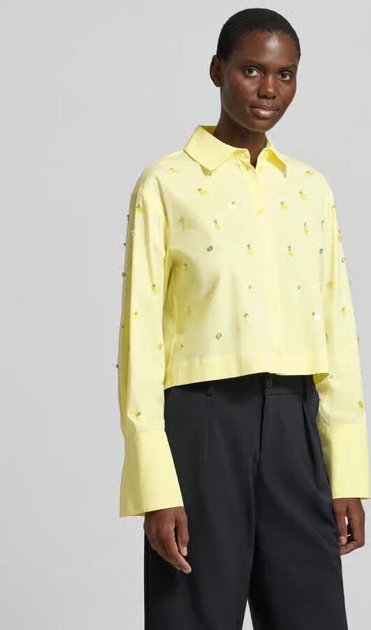 Liu Jo White relaxed fit overhemdblouse met all-over siersteentjes - Foto 3