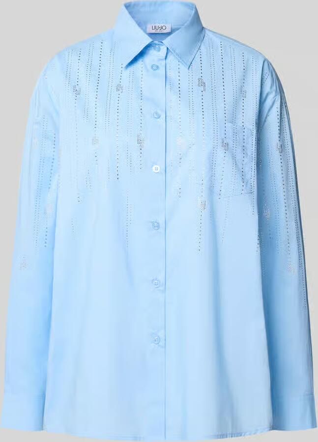 Liu Jo White Relaxed fit overhemdblouse met broderie anglaise