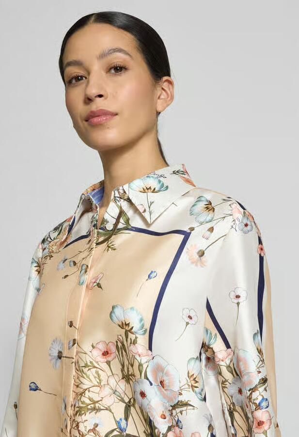 Liu Jo White Relaxed fit overhemdblouse met florale all-over print