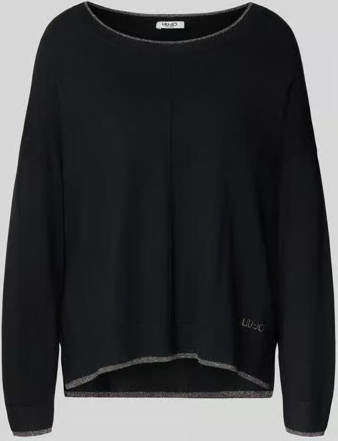 Liu Jo White relaxed fit pullover van viscosemix model 'MAGLIA CHIUSA' - Foto 2