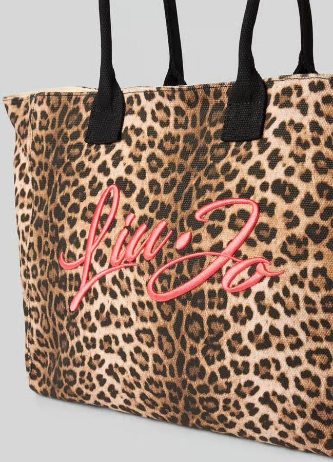 Liu Jo White shopper in all-over look met labelstitching