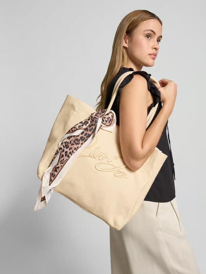 Liu Jo White Shopper met labelstitching model 'PLENTIA' - Foto 4