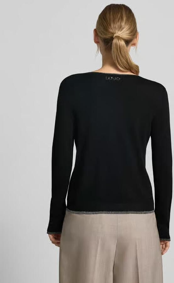 Liu Jo White Slim Fit cardigan van viscosemix model 'MAGLIA APERTA' - Foto 2