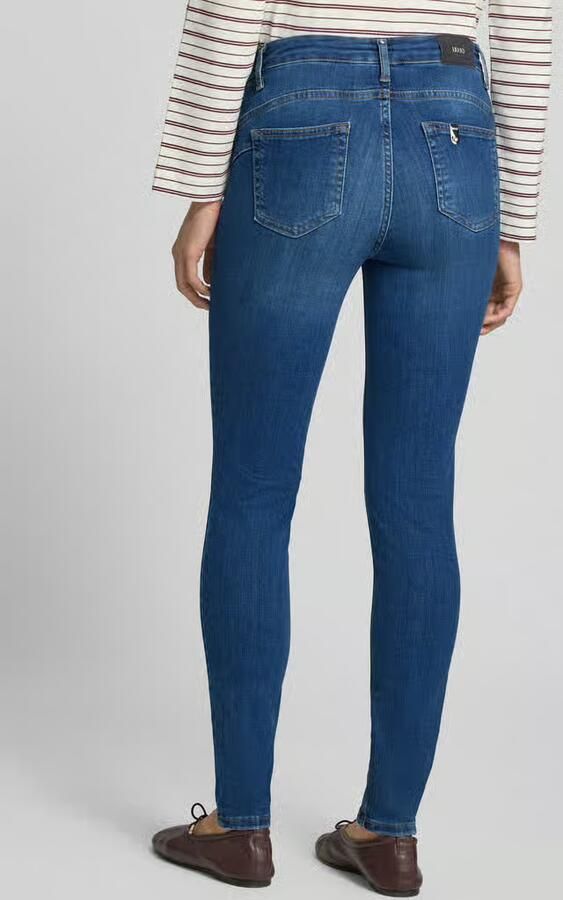 Liu Jo Hoge Taille Skinny Jeans met Gebruikt Effect Blauw Dames - Foto 5