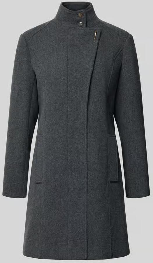 Liu Jo White Slim fit lange jas met opstaande kraag en steekzakken