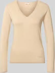 Liu Jo White Slim Fit Longsleeve van viscosemix met V-hals