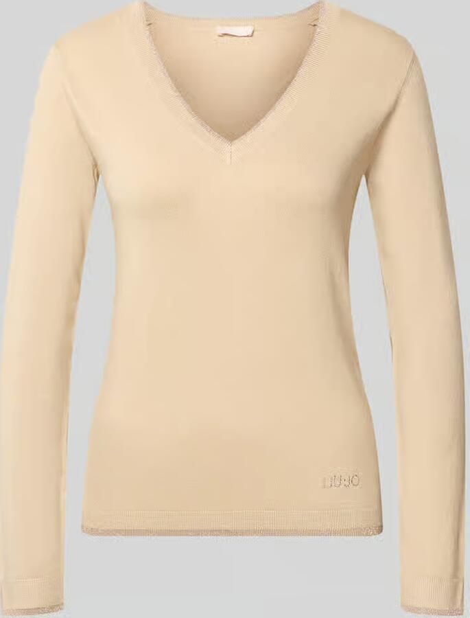 Liu Jo White Slim Fit Longsleeve van viscosemix met V-hals - Foto 2