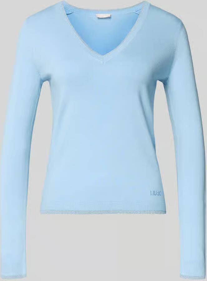 Liu Jo White Slim fit shirt met lange mouwen van viscosemix met V-hals - Foto 2