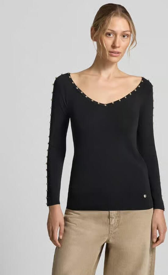 Liu Jo White Slim fit shirt met lange mouwen van viscosemix model 'Maglia Chiusa' - Foto 3